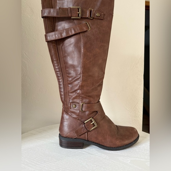 By Guess Brown Knee High Riding Boots Women’s Size 6.5M - Picture 1 of 16